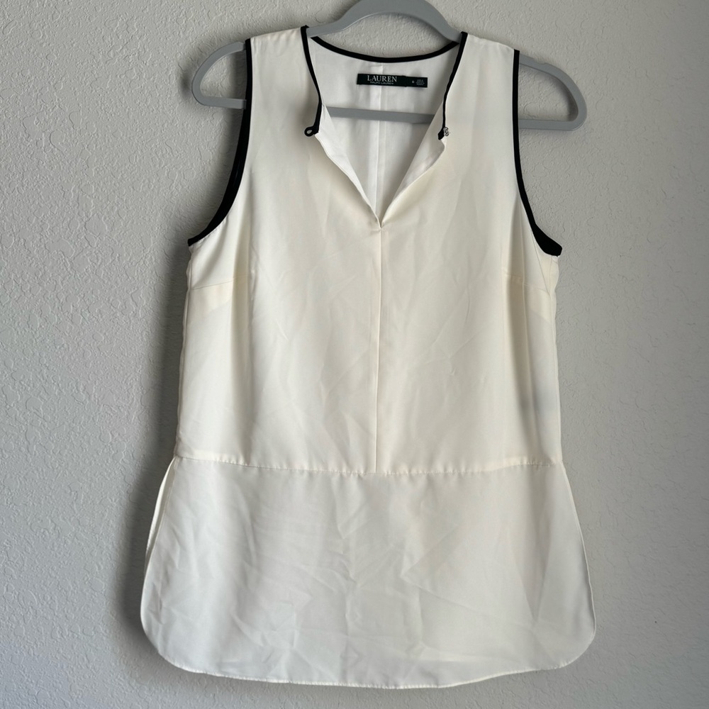 Ralph Lauren White Sleeveless Blouse